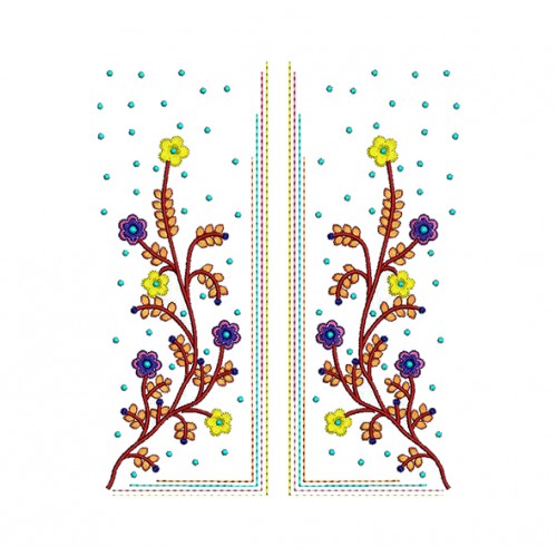 Dress Neck  Embroidery Pattern