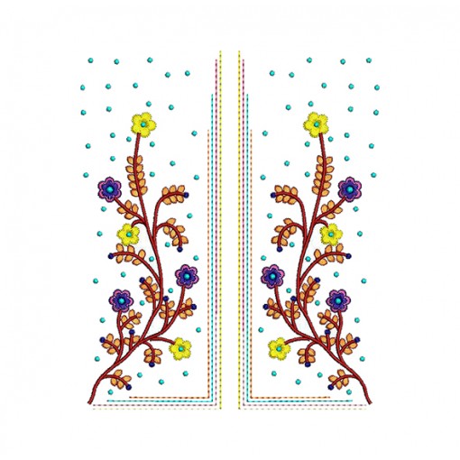 Dress Neck  Embroidery Pattern