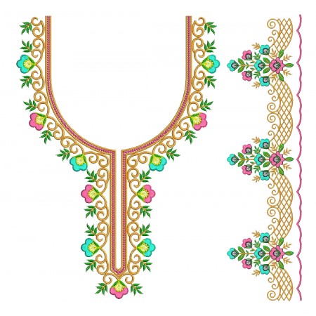 Dress Neck Embroidery Design