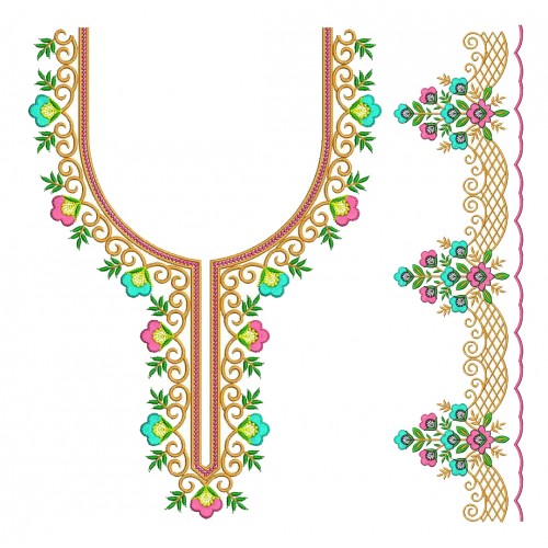 Dress Neck Embroidery Design
