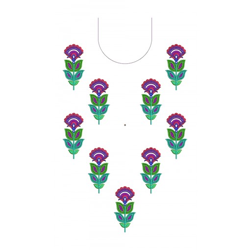 Dress Neck Embroidery Pattern