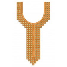 Egypt Long Dress Neck Embroidery Design 25105