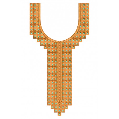 Egypt Long Dress Neck Embroidery Design 25105