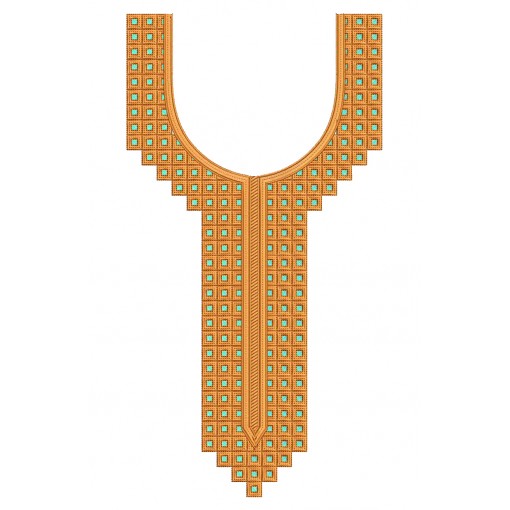 Egypt Long Dress Neck Embroidery Design 25105