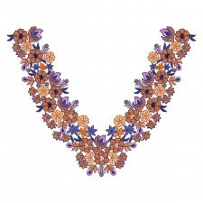 Exquisite Arabic Neckline Embroidery Design