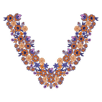 Exquisite Arabic Neckline Embroidery Design
