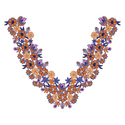 Exquisite Arabic Neckline Embroidery Design
