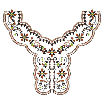 Exquisite Embroidered Neck Design