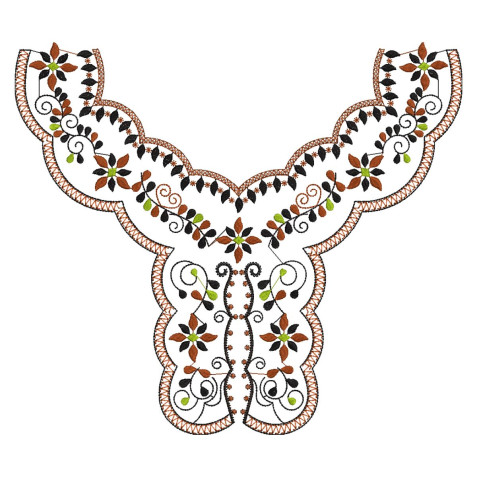 Exquisite Embroidered Neck Design