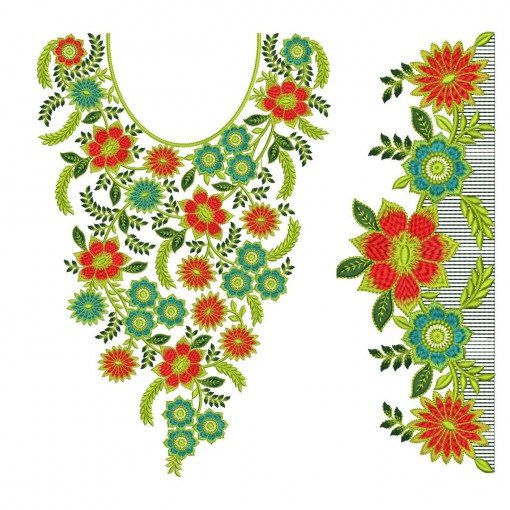 EmbDesignTube - Graceful Ladies Kurti Neck & Sleeve Embroidery Set EmbDesignTube - Graceful Ladies Kurti Neck & Sleeve Embroidery Set