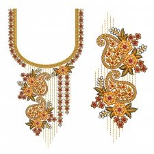 EmbDesignTube - Elegant Ladies Kurti Neck & Sleeve Embroidery Set EmbDesignTube - Elegant Ladies Kurti Neck & Sleeve Embroidery Set