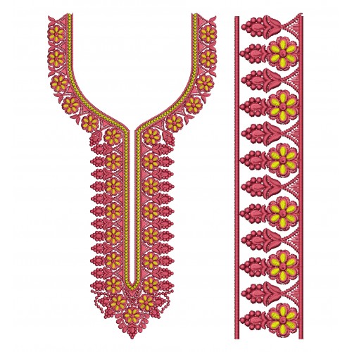 Embroidery Churidar Neck Design