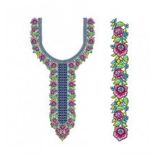 Embroidery Flower Neck Pattern Embroidery Flower Neck Pattern