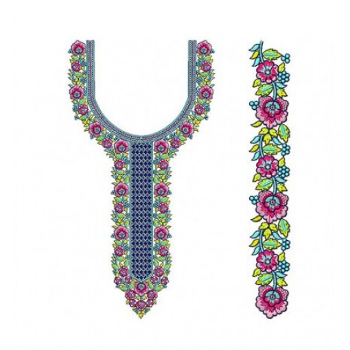 Embroidery Flower Neck Pattern Embroidery Flower Neck Pattern