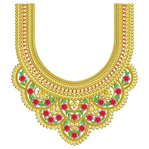 Embroidery Design For Blouse Necklines