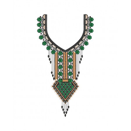 Embroidery Neck In Arabic Style