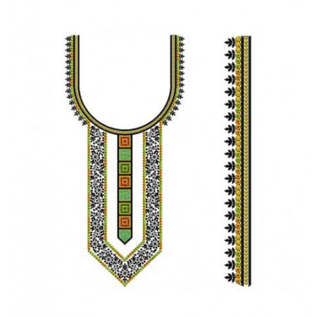 Embroidery Neck With Indian Style