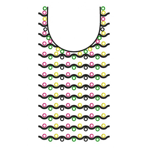 Embroidery Neck With Mirror Work