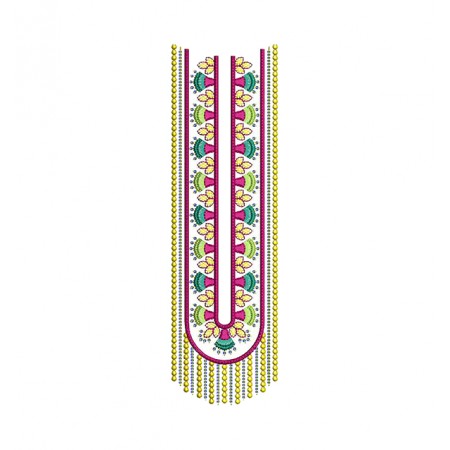 Embroidery Neck With Sequins For Kurtis