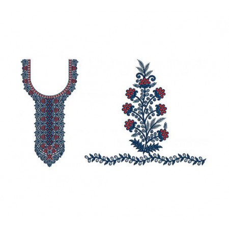 Embroidery Neck With Sleeve