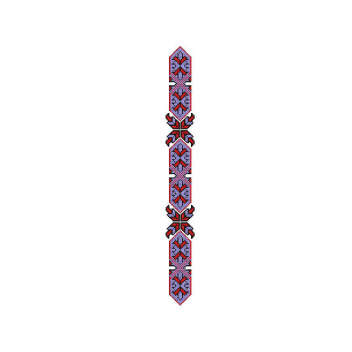 Exquisite Cross Stitch Mandala Panjabi Neck Embroidery Design (3 Colors, 45.0cm x 5.0cm)