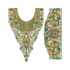 Exquisite Embroidered Neckline & Sleeve Design Exquisite Embroidered Neckline & Sleeve Design