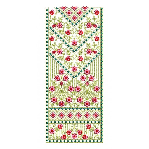 Fancy Cording Neck Embroidery Design