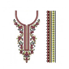 Fancy Floral Round Neck Embroidery Fancy Floral Round Neck Embroidery