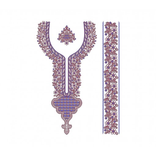 Flat With Cording Long Neck And Sleeve Embroidery Design 24697 Flat With Cording Long Neck And Sleeve Embroidery Design 24697