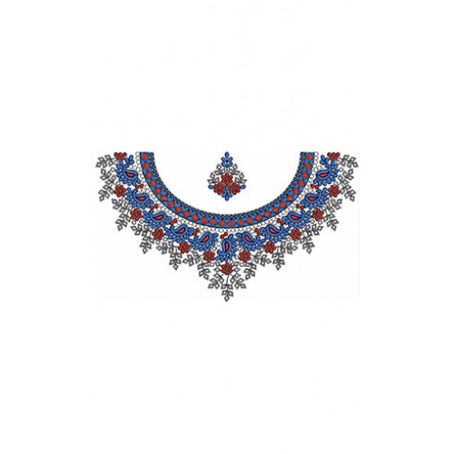 Flat With Cording Neck Embroidery Design 24689
