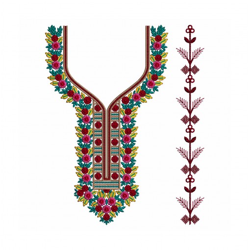 Floral Embroidery Design For Neck Floral Embroidery Design For Neck