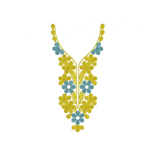 Floral Kurti Neck Embroidery
