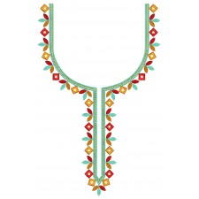 Floral Neck Embroidery Design 25892