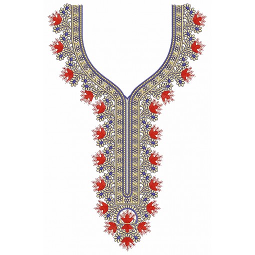 Flower Neck Embroidery Designs 25659