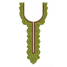 Folk Style Ethnic Retro Long Neck Embroidery Design 24893