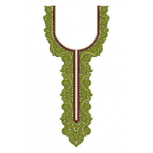 Folk Style Ethnic Retro Long Neck Embroidery Design 24893