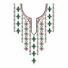 Geometric Neck Embroidery Pattern