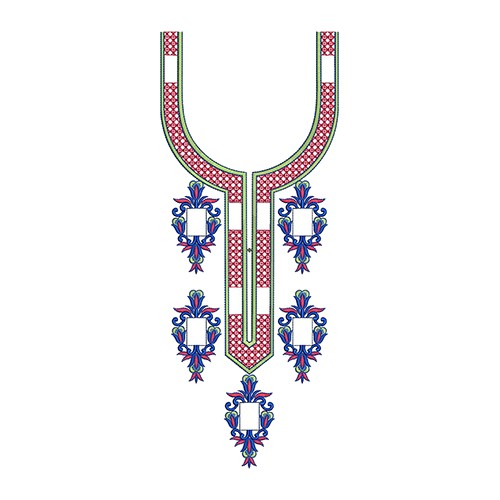 Jhumka Style Neck Embroidery