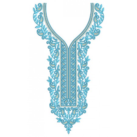 Latest Paisley Embroidery Neck Design 24625