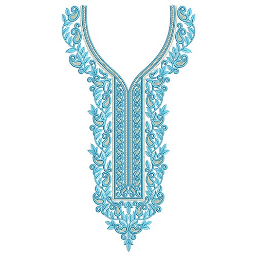 Latest Paisley Embroidery Neck Design 24625