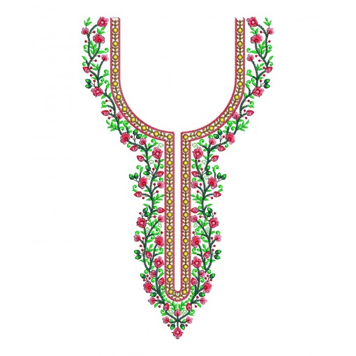 Latest Pakistani Suit Neck Embroidery Design