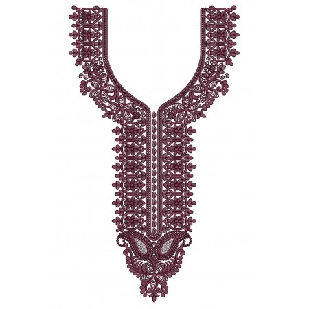 Long Dress Neck Embroidery Design 25418