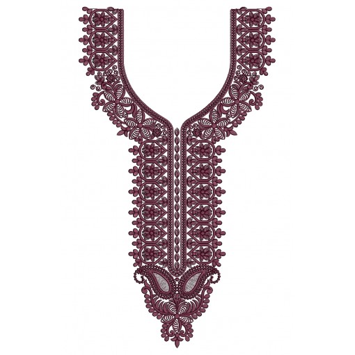 Long Dress Neck Embroidery Design 25418