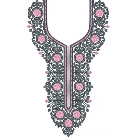 Long Embroidery Neck Design 25977
