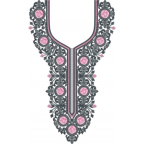 Long Embroidery Neck Design