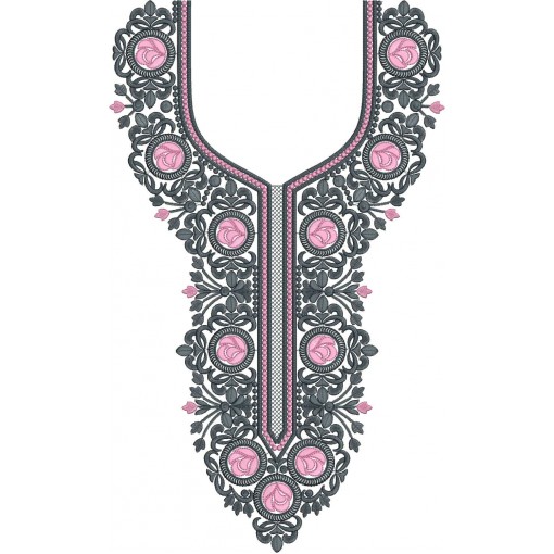 Long Embroidery Neck Design