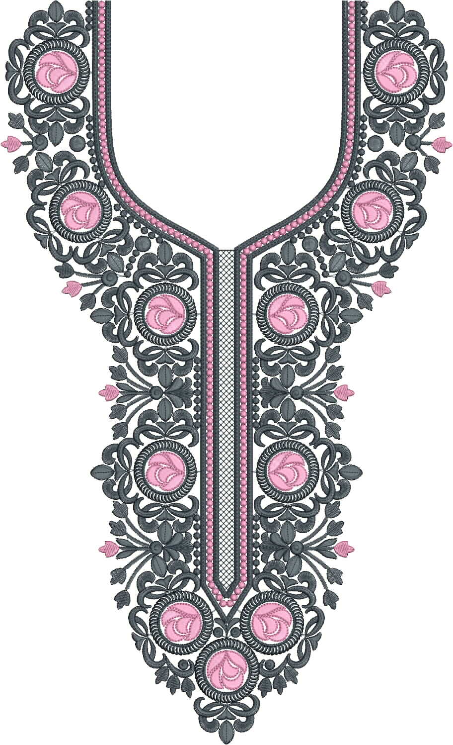 Long Embroidery Neck Design