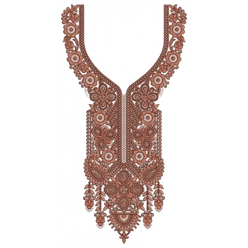 Long Kaftan Neck Embroidery Design 25377