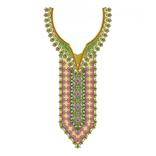 Long Salwar Neck Embroidery