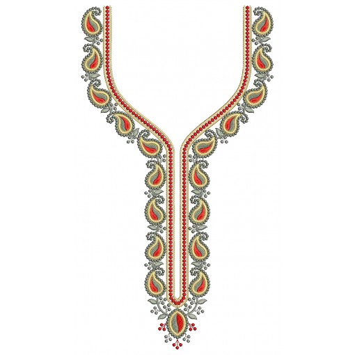 Long Salwar Neck Embroidery Design 25315